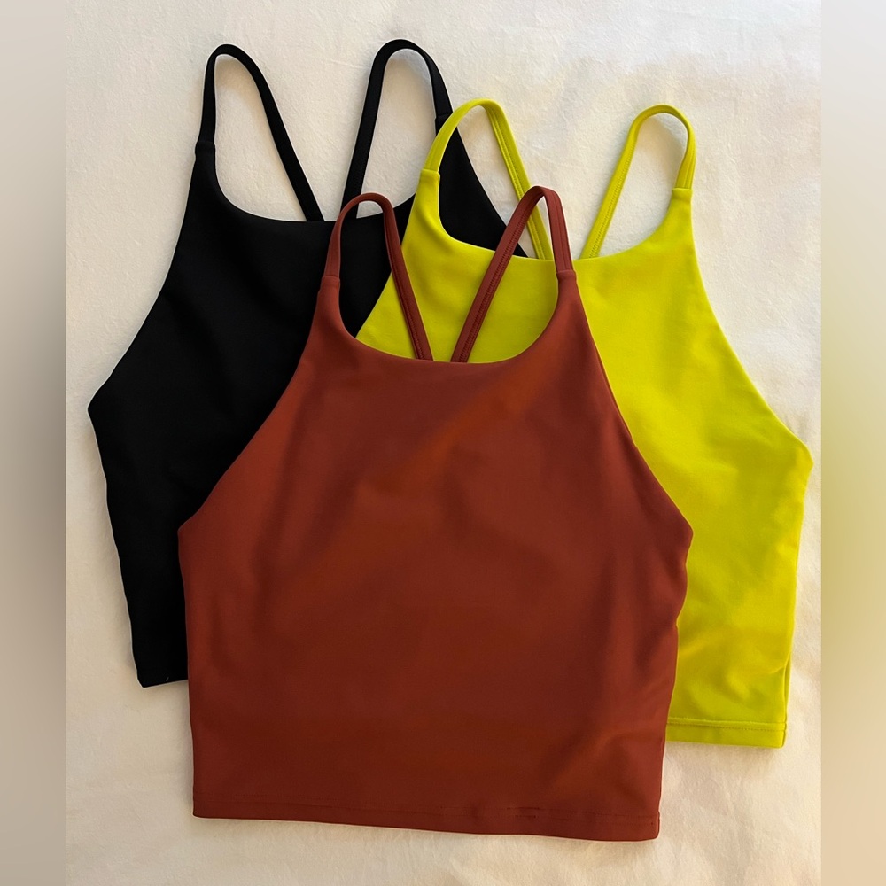 Old Navy Women's Tank Tops - Black, Rust, Neon Yellow